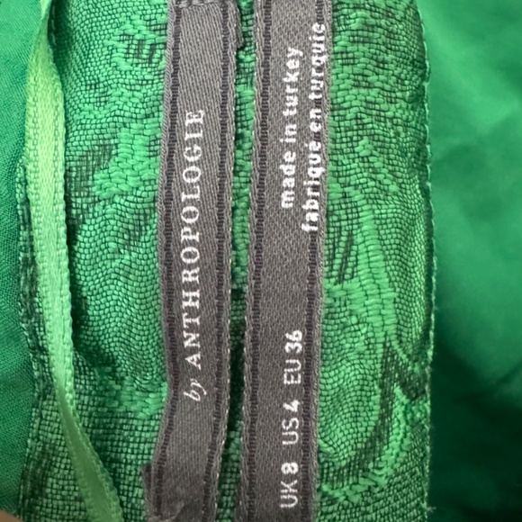 BY ANTHROPOLOGIE Green Jacquard Hi Low Bubble Midi Dress Size 4 - Picture 5 of 8